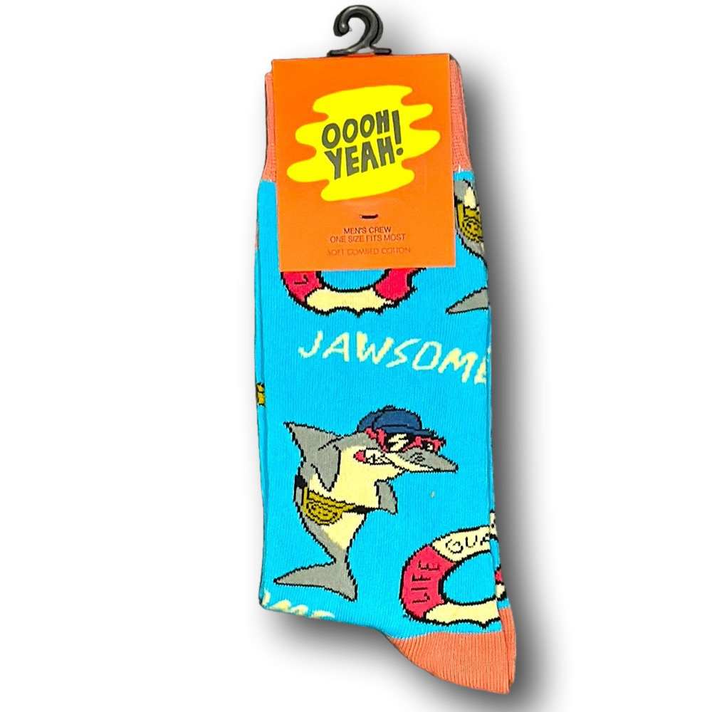 3/$18 "Jawsome" Sharks Funny Novelty Crew Socks - NWT